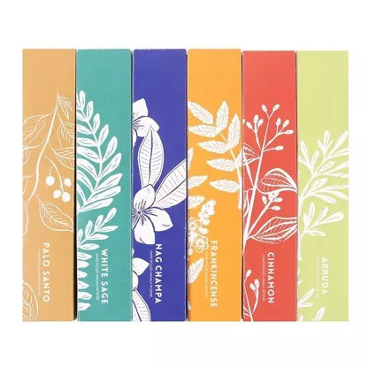 Coffret de bâtonnets d'encens exotiques botaniques Masala
