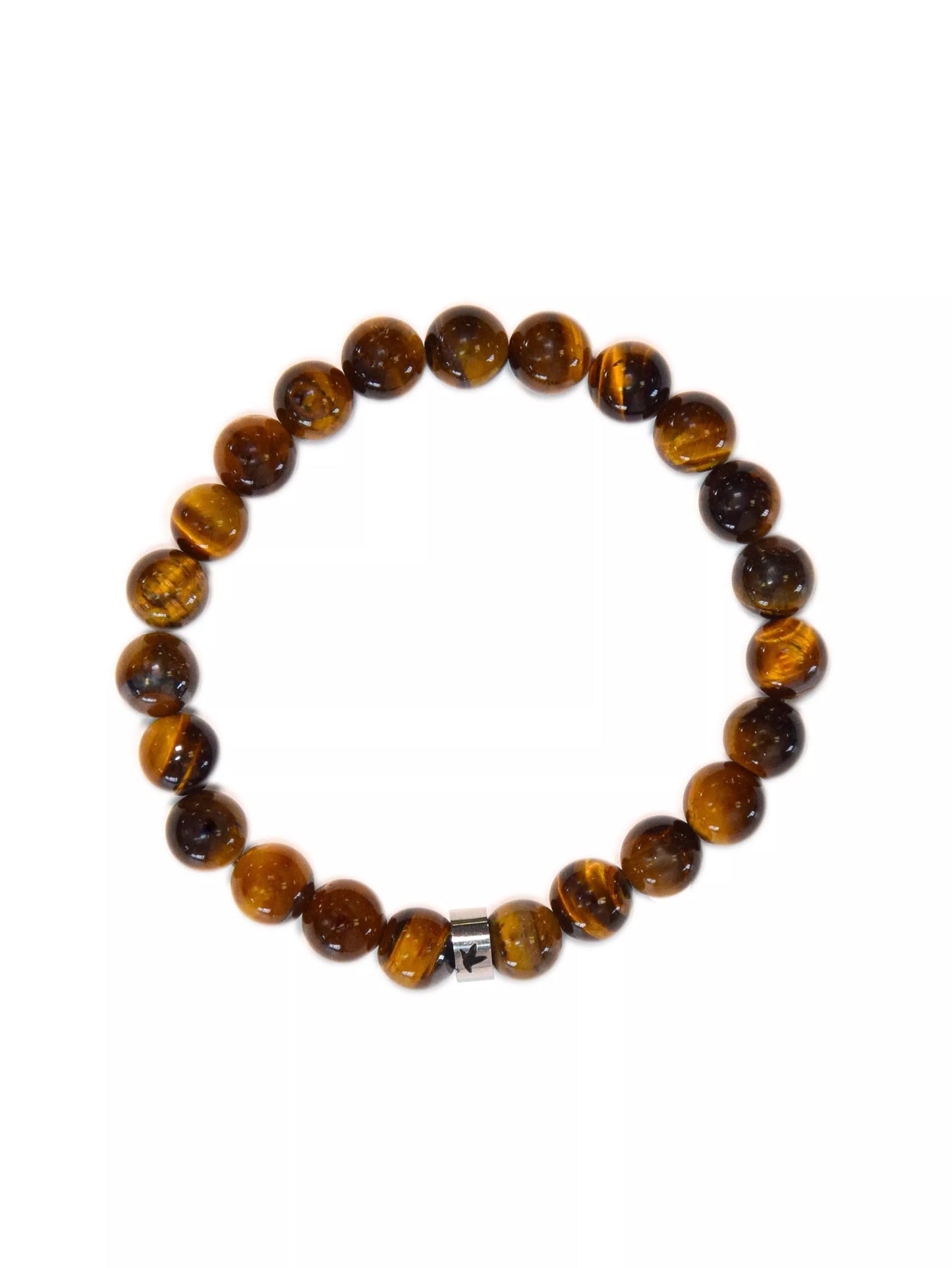 Bracelet Oeil de Tigre Perles rondes 8 mm Format Poignet Normal ou Large