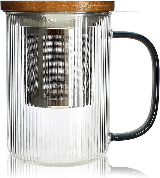 Tisanière Karl 475ml en Verre Borosilicate avec Anse Jade