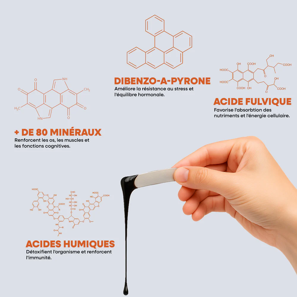 Résine de Shilajit Pure 100% - Énergie, Vitalité & Performance