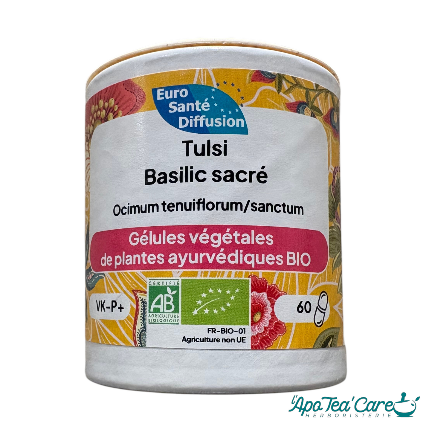 Tulsi Basilic Sacré BIO 275mg 60 gélules PhytoFrance — complément adaptogène ayurvédique — L'ApoTea'Care