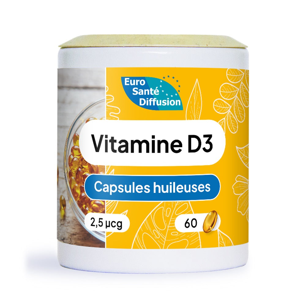 CAP HUIL Vitamine D3 2.5 µg - Immunité et Santé Osseuse