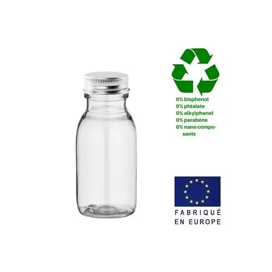 Flacon vide 50 ml avec bouchon aluminium