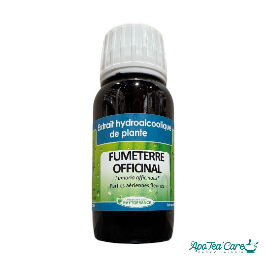 Extrait hydroalcoolique Fumeterre Officinale bio 60ml PhytoFrance – Fumaria officinalis confort digestif bien-être cutané L'ApoTea'Care