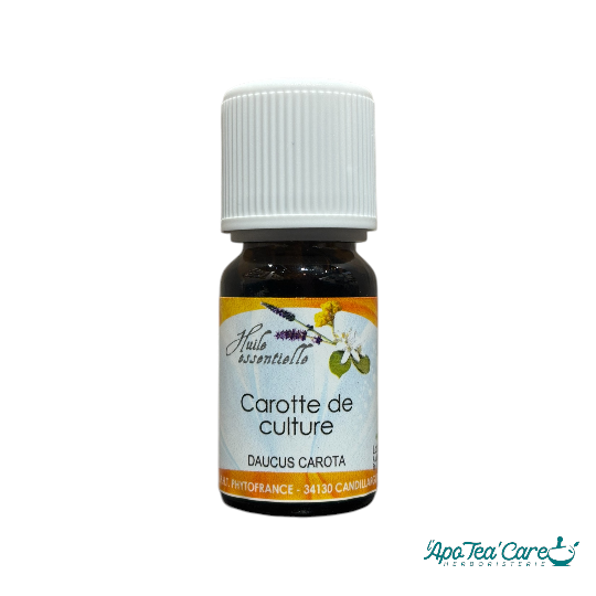 Huile essentielle de Carotte bio 10ml PhytoFrance – régénération cutanée et éclat du teint – L'ApoTea'Care