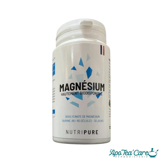Magnésium Taurine B6 60 Gélules - Nutripure- Fatigue, Stress & Muscles L'ApoTea'Care Herboristerie