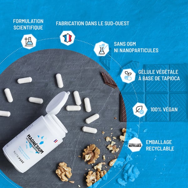 Magnésium Taurine B6 60 ou 180 Gélules - Fatigue, Stress & Muscles