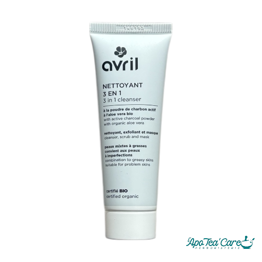 Nettoyant 3 en 1 Bio – Avril Cosmétiques - nettoie et purifie pour un teint doux - L'ApoTea'Care skincare