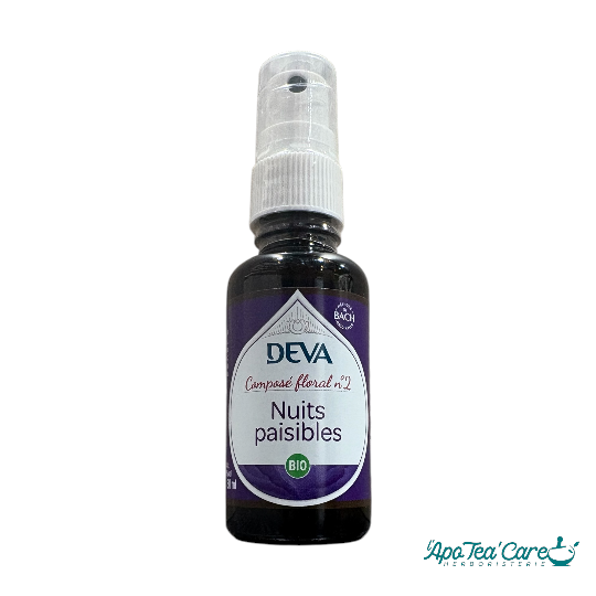 Nuit Paisible Deva 30ml : élixir floral aux Fleurs de Bach pour favoriser la détente-L'ApoTea'Care Herboristerie
