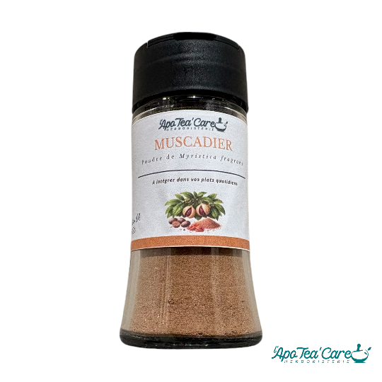 Saupoudreur Muscade Moulue 36g - Bocal Verre Hermétique