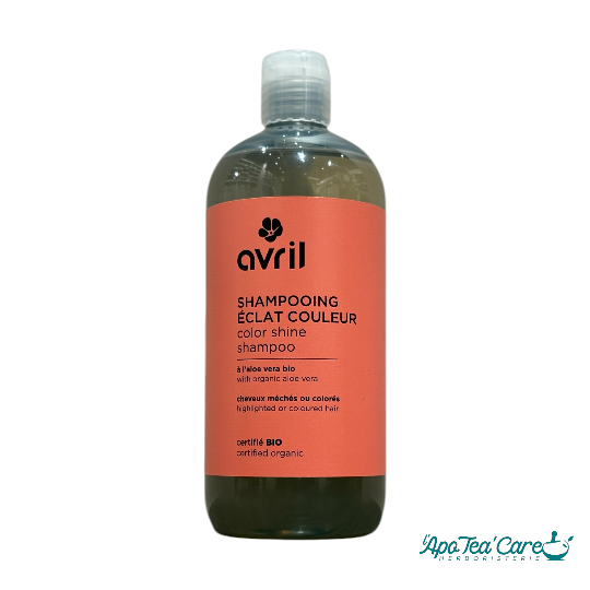 Shampoing Éclat de Couleur Bio 500ml – Avril Cosmétiques - maintient la vivacité pour les cheveux méchés ou colorés tout en protégeant - l'APoTea'Care
