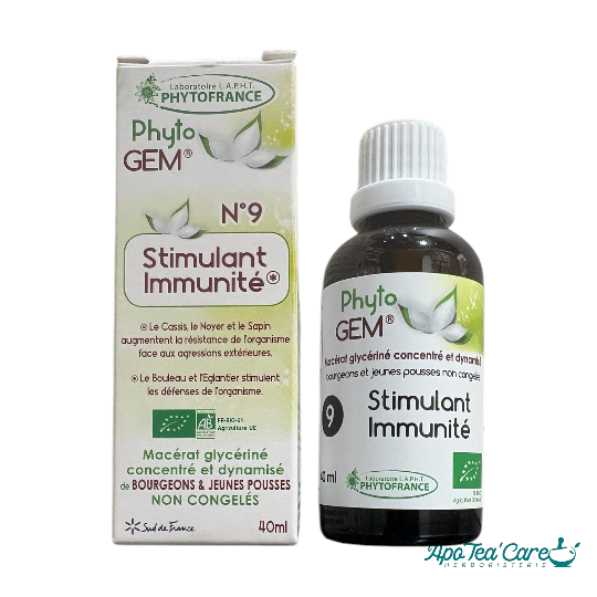 Complexe Phyto'gem N°9 Stimulant Immunité 40ml – Macérat de Bourgeons Bio Cassis, Noyer & Églantier