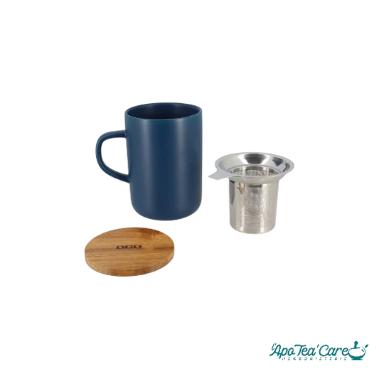 Tisanière Juliet en Grès avec Couvercle en Bois d'Acacia (475 ml ou 300 ml)