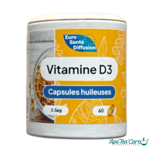 CAP HUIL Vitamine D3 2.5 µg - Immunité et Santé Osseuse