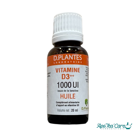 Vitamine D3++ huile 1000 UI 20 ml D.Plantes
