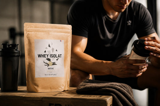 Whey Isolat Native de Nutripure disponible chez L'ApoTea'Care Herboristerie pour la récupération du sportif