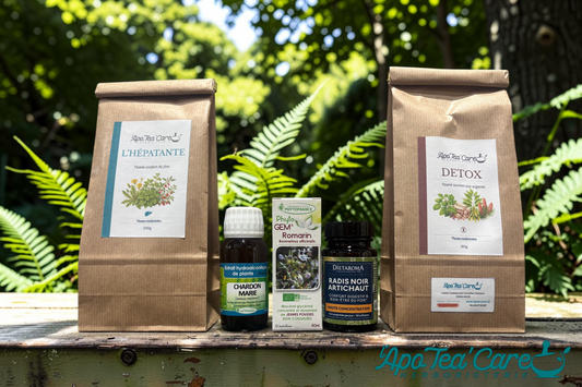 Sélection de plantes pour le foie et la digestion – artichaut, radis noir, romarin, pissenlit – L'ApoTea'Care herboristerie
