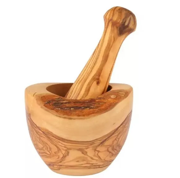 Mortier Rustique avec Pilon en Bois d’Olivier