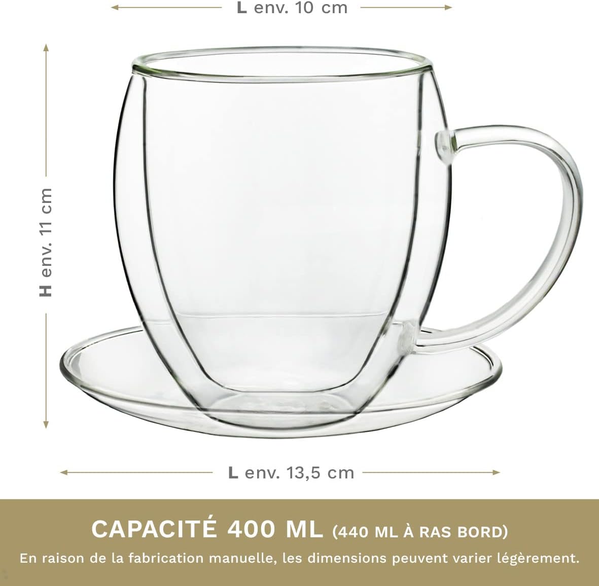 Créano Verre Thermique à Double Paroi XXL
