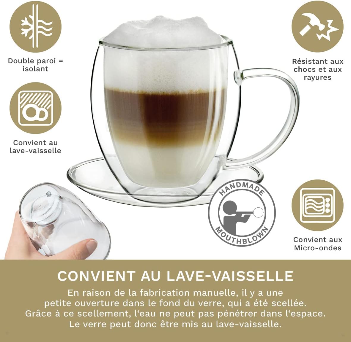 Créano Verre Thermique à Double Paroi XXL