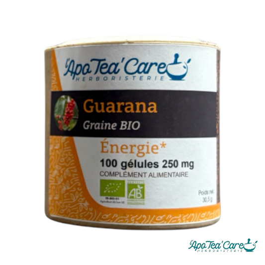 Guarana Graine 100 gélules Énergie et Concentration