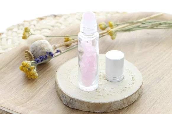 Roll-on pour Huiles Essentielles en Quartz Rose