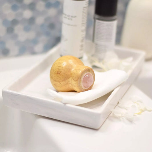 Roll-on de Massage en Quartz Rose et Bois
