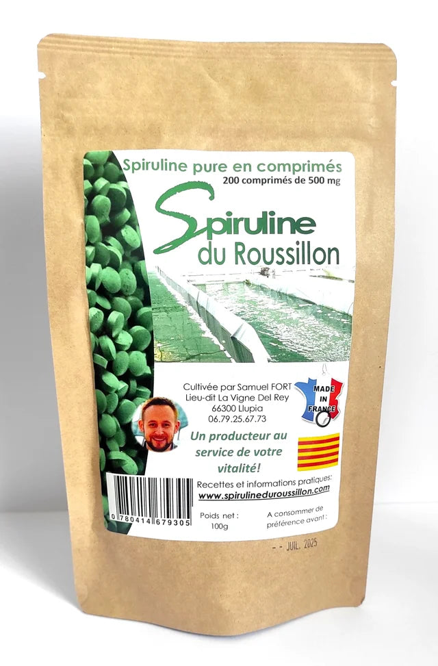 Spiruline du Roussillon en comprimés 100g – complément alimentaire énergie et immunité - L'ApoTea'care herboristerie