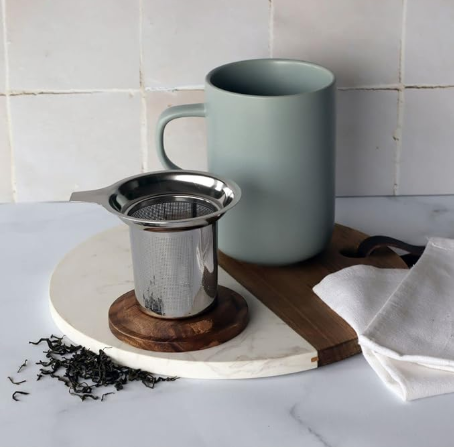 Tisanière Juliet en Grès avec Couvercle en Bois d'Acacia (475 ml ou 300 ml)
