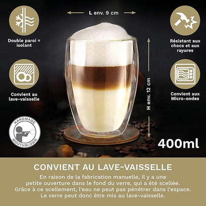 Verre Thermique à double paroi Creano  volumineux 400ml