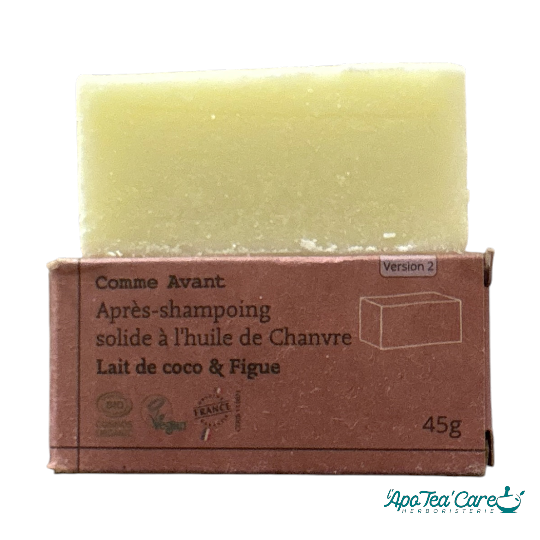 Après Shampoing solide à l'huile de chanvre bio Parfum lait de coco & Figue