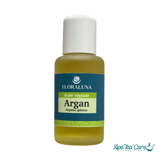 Huile d'Argan bio pure 50ml Floraluna – flacon verre compte-gouttes soin peau et cheveux L'ApoTea'Care