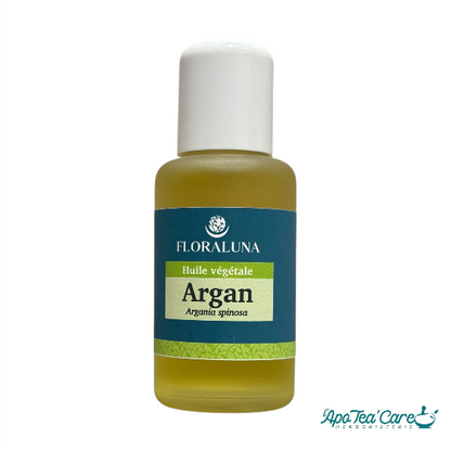 Huile d'Argan bio pure 50ml Floraluna – flacon verre compte-gouttes soin peau et cheveux L'ApoTea'Care