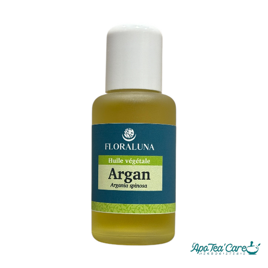 Huile d'Argan bio pure 50ml Floraluna – flacon verre compte-gouttes soin peau et cheveux L'ApoTea'Care