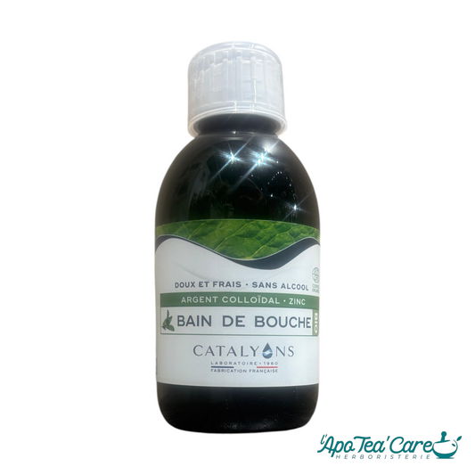 Bain de bouche bio argent colloïdal 250 ml sans alcool – Catalyons – L'ApoTea'Care