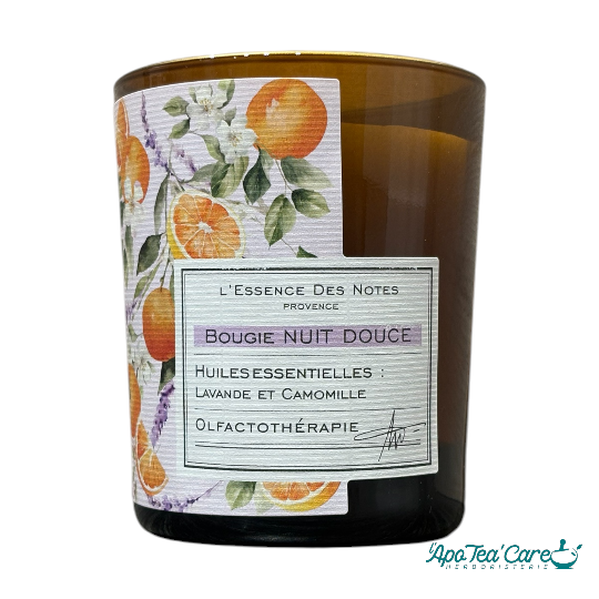 Bougie Nuit douce- essence des notes - Olfactothérapie- Herboristerie bien être L'apoTea'Care Perpignan