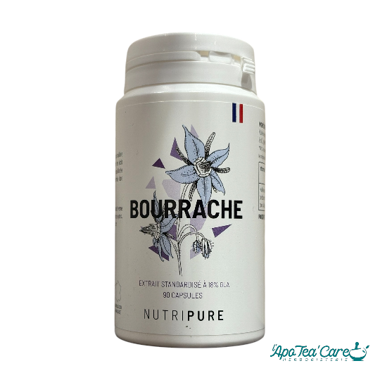 Huile de Bourrache 90 capsules Nutripure - Bien-etre de la peau - L'ApoTea'Care Herboristerie