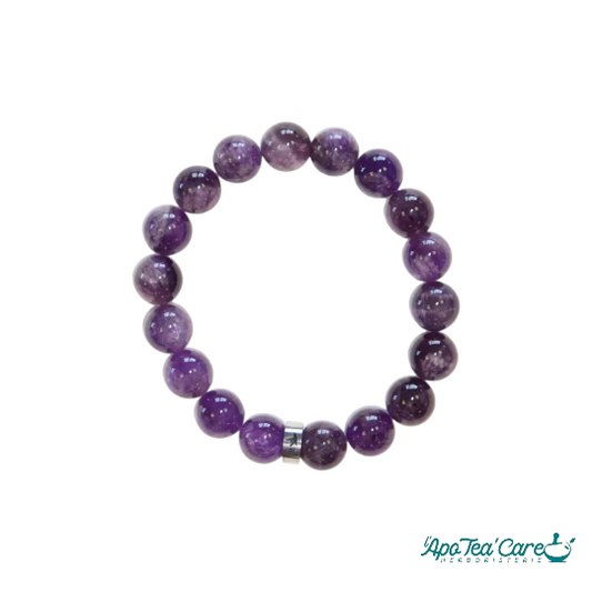 Bracelet Améthyste Perles rondes 10 mm