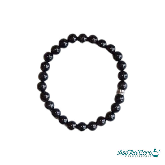 Bracelet Onyx Perles rondes 8 mm Poignet large