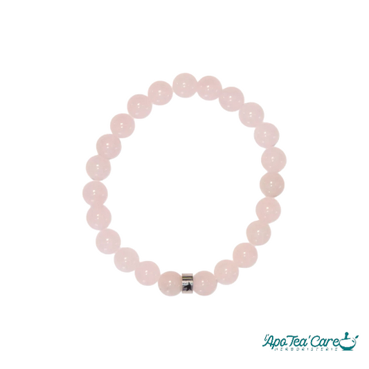 Bracelet Quartz Rose Perles rondes 8 mm