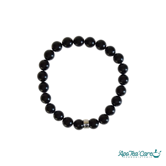 Bracelet Tourmaline Noire Perles rondes 8 mm
