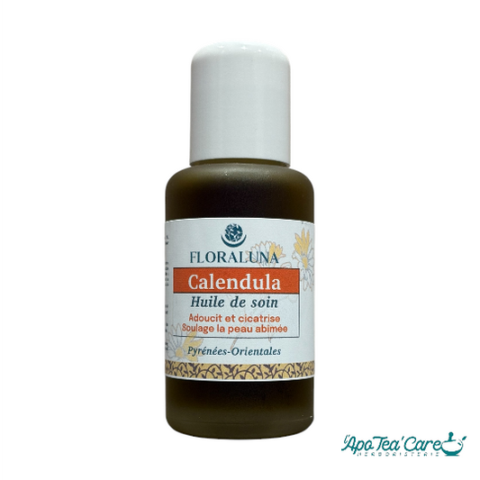 Huile de soin Calendula- Adoucit et cicatrise - L'ApoTea'Care votre référence en herboristerie et soins naturels 