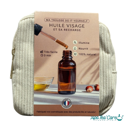 Trousse huile visage - tout pour créer votre sérum facial naturel en 5 min - DIY - L'ApoTea'Care - vos soins naturels maison