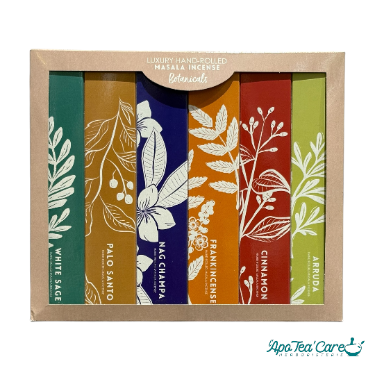 Coffret de bâtonnets d'encens exotiques botaniques Masala