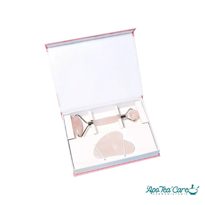Coffret de Massage pour le Visage en Quartz rose