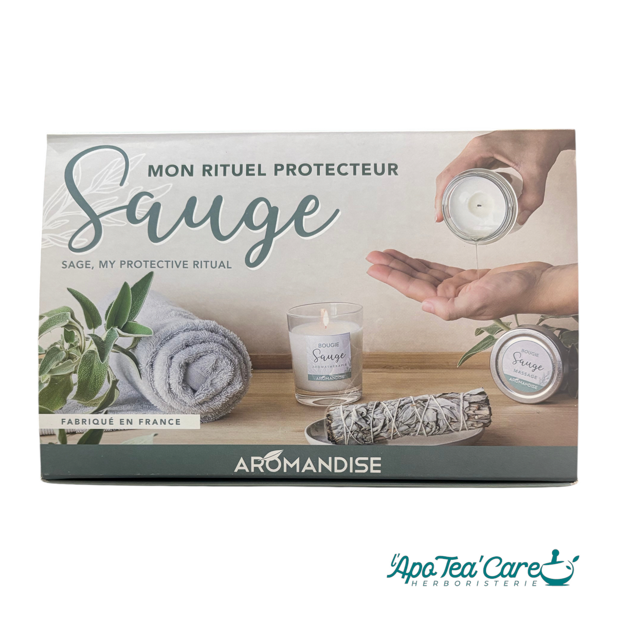 Coffret sauge : tresse et bougies Mon Rituel Protecteur