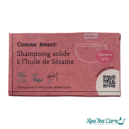Shampoing solide Comme Avant à l'huile de sésame – cheveux gras | L'ApoTea'Care