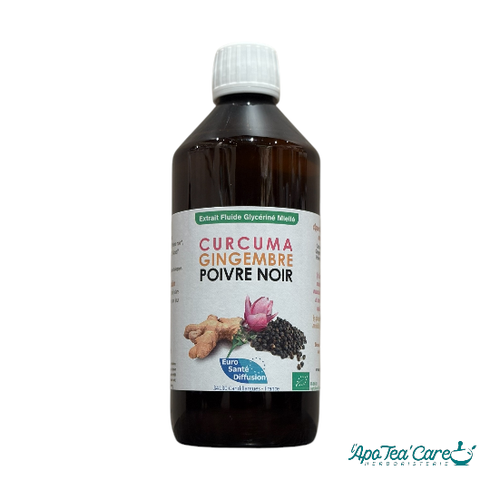 Curcuma Gingembre Poivre Noir en Extrait Fluide Glycériné - Phytofrance - L'Apotea'Care Herboristerie 
Perpignan-Claira