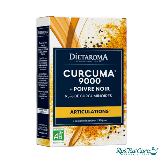 Curcuma 9000+ Poivre Noir 60 comprimés Dietaroma – complément articulaire naturel - L'ApoTea'Care