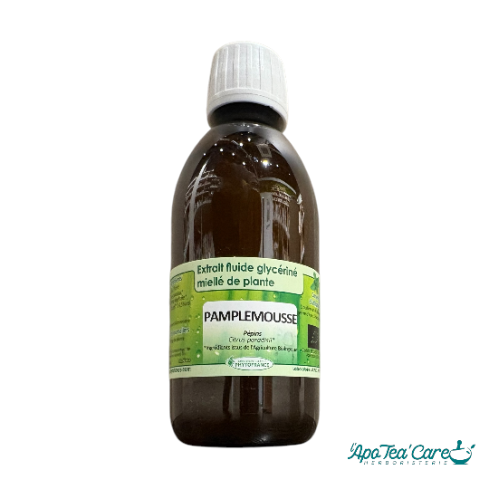 Extrait fluide glycériné pamplemousse 250ml PhytoFrance – antioxydants sans alcool L'ApoTea'Care